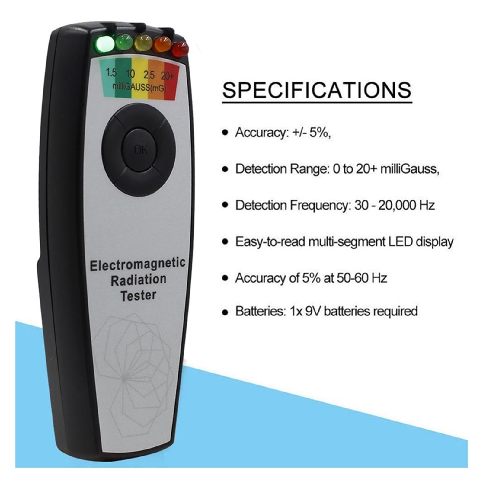 Electromagnetic Field EMF Meter Ghost Hunting Detector Portable Magnetic Gauss