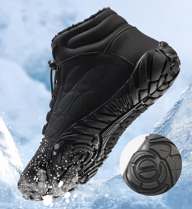 Men Winter Hike Barefoot Boots Warm Zero Drop Snow Boot Slip On Barefoot Footwear Wide Waterproof hike barefoot shoes2