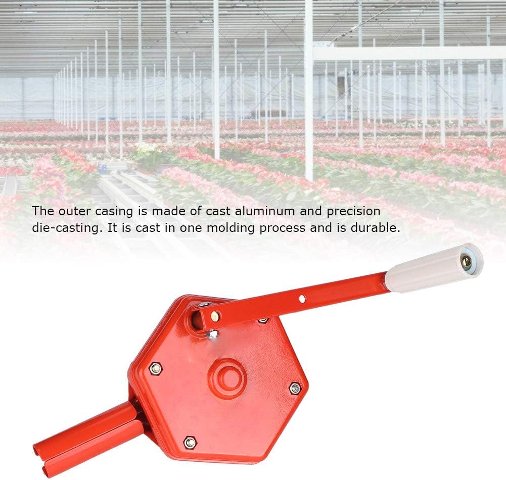 Greenhouse Manual Film Coiler Device, Side Top Film Coiling Machine, Cast Aluminum Housing with Smooth Roller for Single and Double - Layer Greenhouse