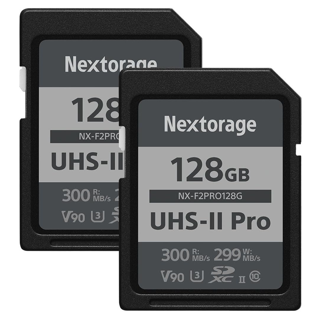 Nextorage Japan SD Card UHS-II 128GB 2-Pack Memory Card Canon Nikon Sony
