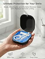 Vista 2 de Retainer Case with Vent Holes, Aligner Case for Invisalign, Portable Aligner Kit, Removable Silicone Liner, Orthodontic Storage Box Secure Magnetic