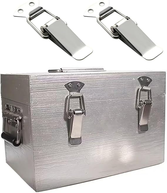 2PCS Spring Loaded Toggle Latch Unlocked.304 Stainless Steel Tension Clasp 58MM,Loaded Catch Clips Duck Billed Buckles,Toggle Clamp Latches for Box Drawer Cabinet