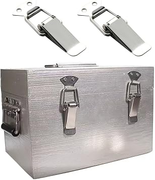 2PCS Spring Loaded Toggle Latch Unlocked.304 Stainless Steel Tension Clasp 58MM,Loaded Catch Clips Duck Billed Buckles,Toggle Clamp Latches for Box Drawer Cabinet