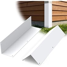 Flehomo 15.8" x 3.4" x 3.4" Aluminum Alloy Metal Siding Corner Guards, 90 Angle Weed Whacking Protection for Outdoor Exterior Wall, Paintable & Easy Installation, 2 Pack, White