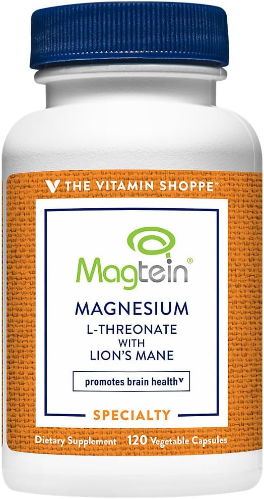 Magnesium L-Threonate with LionaTMs Mane & Magtein a Promotes Brain Health (120 Vegetable Capsules)