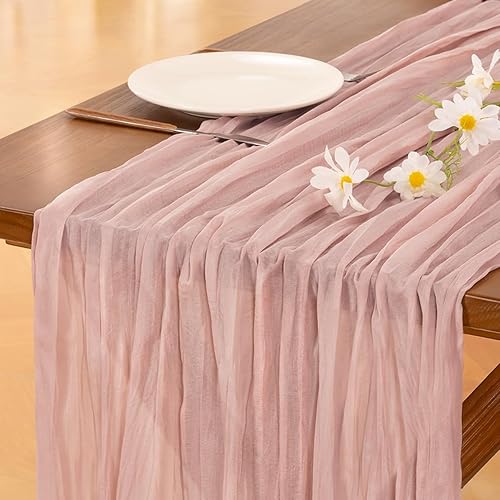 Socomi - 10 caminos de mesa de gasa, estilo bohemio y rústico, para primavera, Pascua, bodas, fiestas, baby showers, cumpleaños y decoración, 120