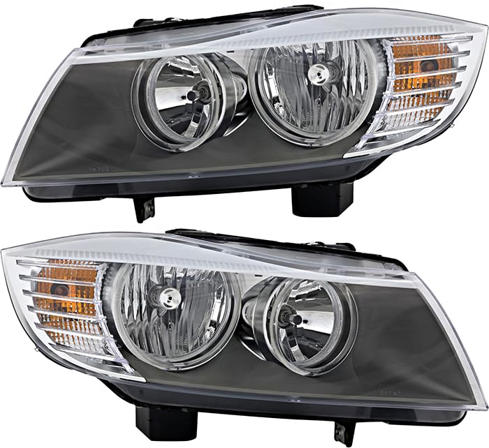 For Bmw 3 Series Headlight 2009 2010 2011 Driver and Passenger Side Headlamp Replacement