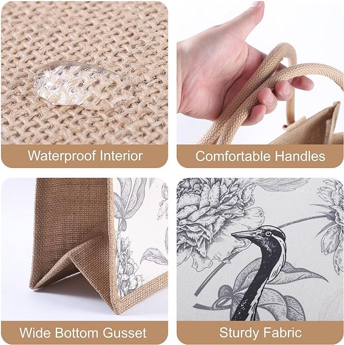 BLACKBOXES Jute Tote Bag for Women-Waterproof Beach Bag, Large Reusable Gift Bags, Gift Tote Bag for Her,Cute Tote Bag Pool Bag 6 61XGM8+0mIL