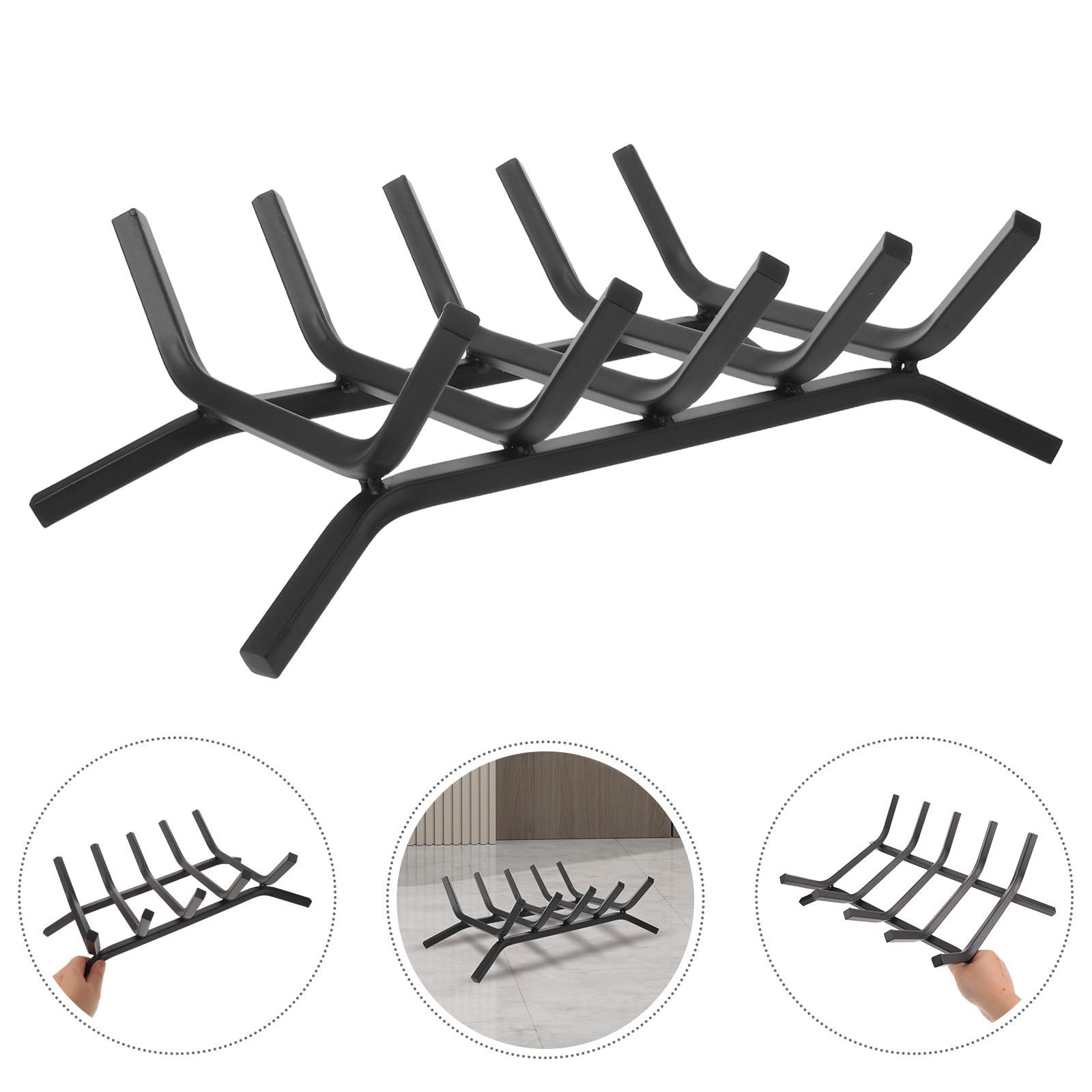 PRETYZOOM Soporte Metálico para Leña Resistente y Compacto, Adecuado para Almacenamiento de Madera en Interiores y Exteriores, para Chimenea y Camping