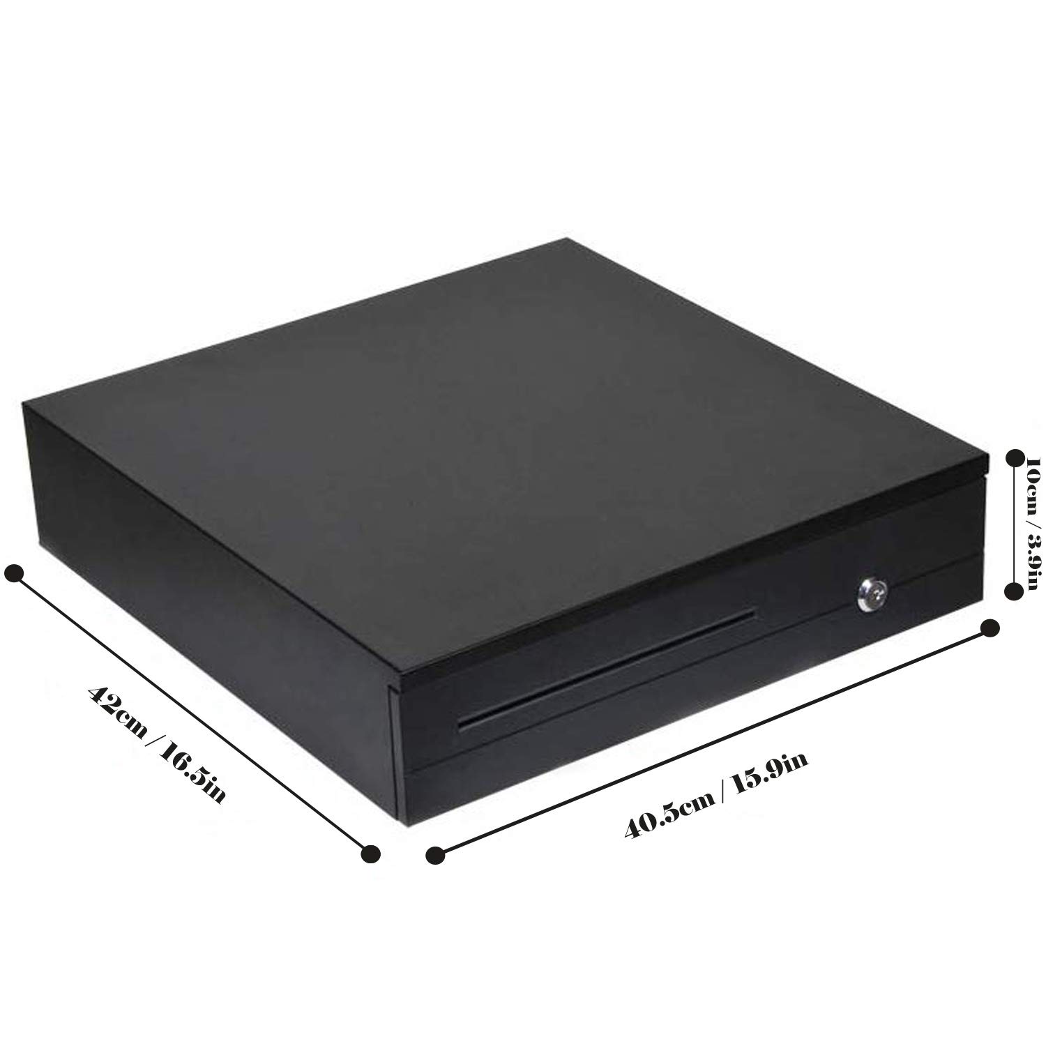 Sagrach Cash Register Drawer for Point of Sale (POS) System with 5 Bill 5 Removable Coin Cash Tray | Metal Cash Box With RJ11 Interface Key Lock for Stores, Shops, and Businesses(Black)