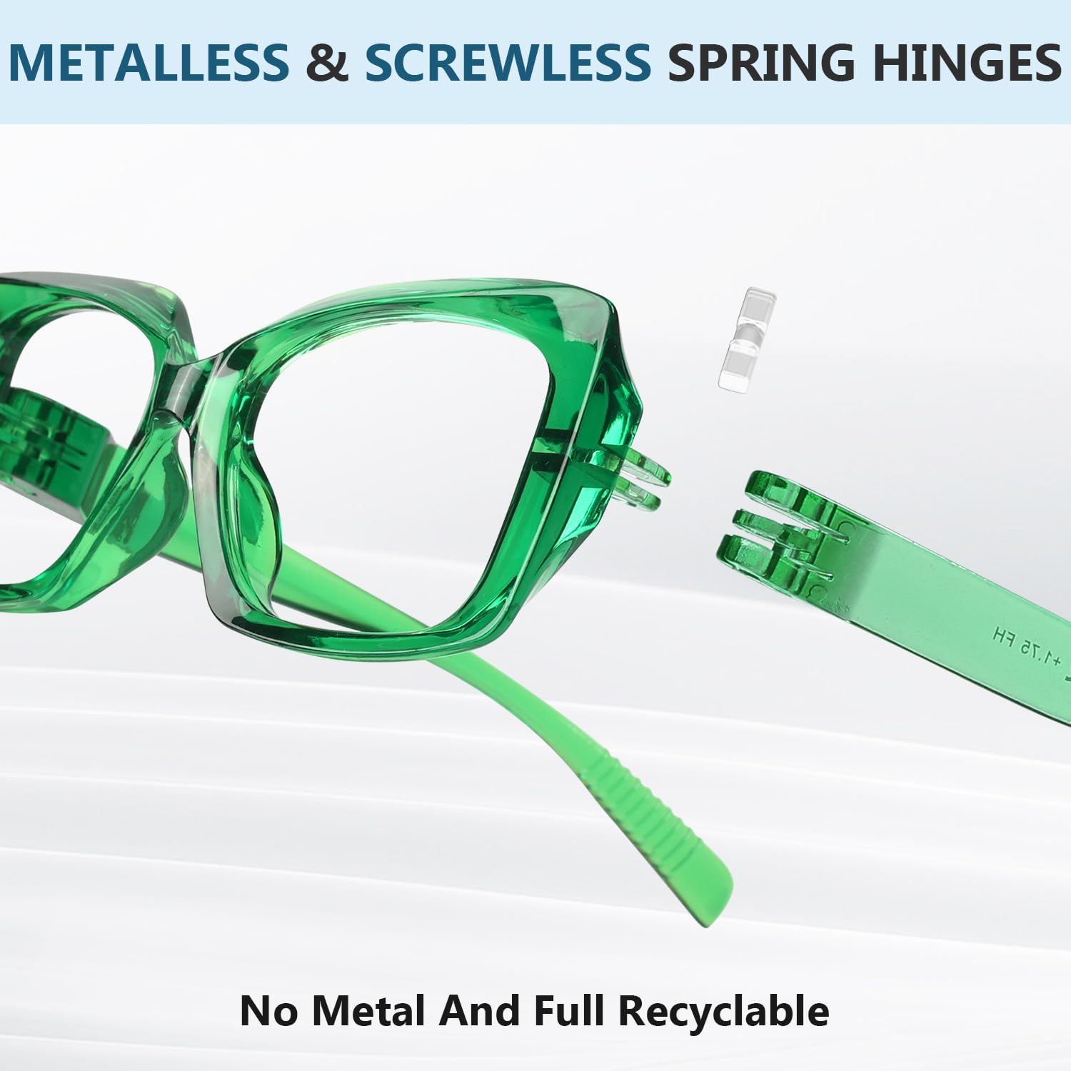 Eyekepper 6 Pack Women Metalless Screwless Spring Hinges Reading Glasses Ladies Thick Frame Readers Cheaters +2.75