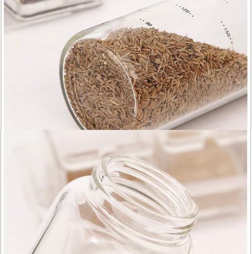 Miniatura 5 de Frasco agitador de vidrio, pimentero, contenedor de condimentos de vidrio, botella de condimento con parte superior giratoria para condimentos,