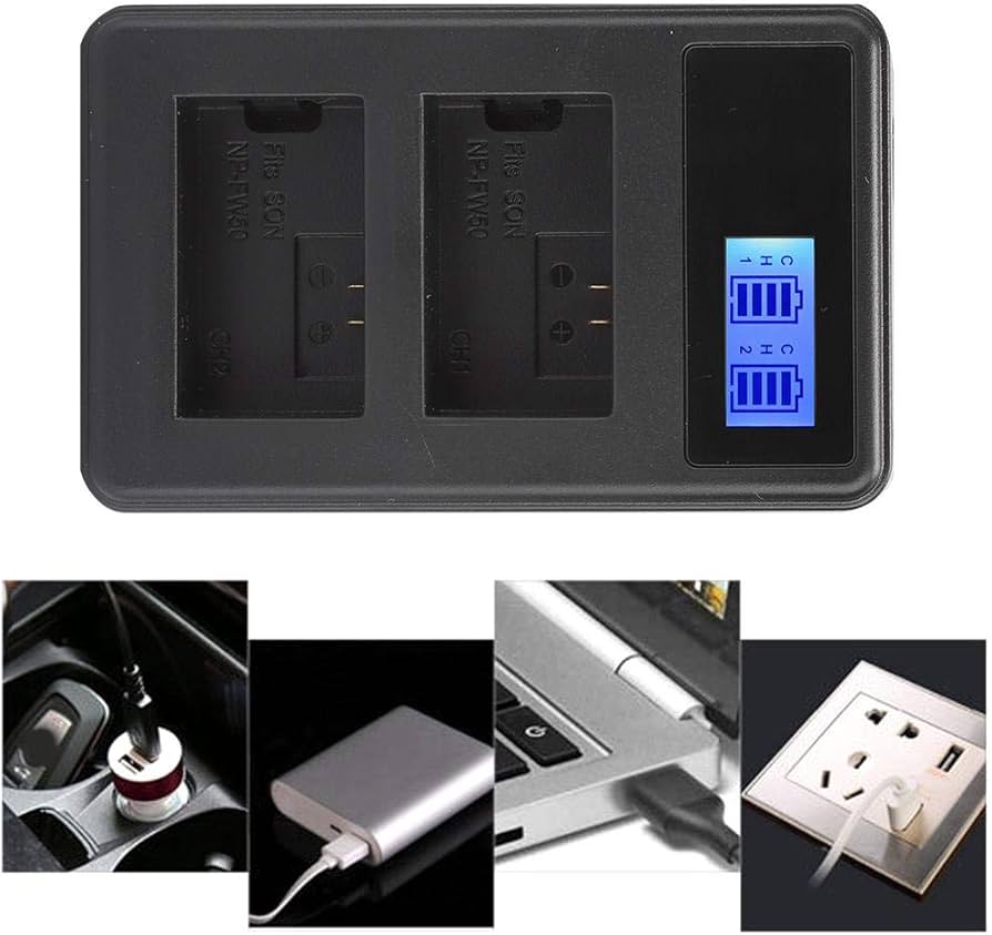 Amazon | ソニーNP-FW50A6300 A6500 A6000 A7rA7用LCD充電ディスプレイ