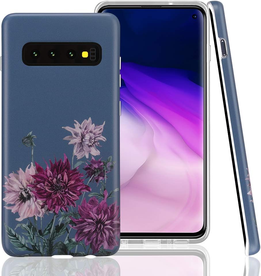 GOLINK Case for Galaxy S10, Matte Finish Floral Series IMD Printing Slim Fit TPU Gel Case for S10 (6.1" 2019 Released)-Chrysanthemum F30