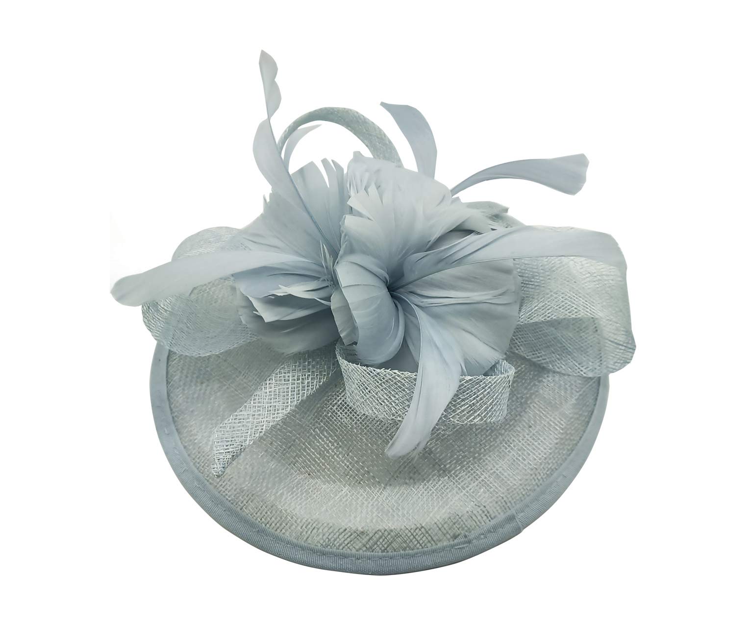Finecy In New Women Ladies Feather Pillbox Fascinator Headband Wedding Royal Ascot Formal Race (Baby Blue)