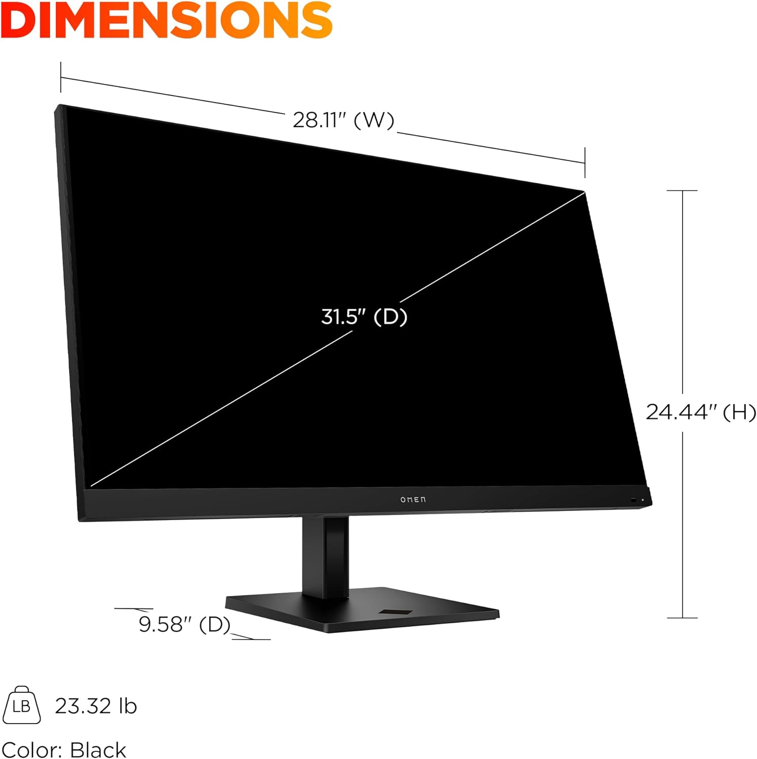 HP OMEN 31.5 inch UHD 144Hz Smart Gaming Monitor, 4K UHD Display (3840 x 2160), IPS Panel Technology, VESA DisplayHDR 400, 1ms GtG, AMD FreeSync Technology miniatura