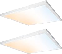 Vista 19 de Ultralux Panel de luz LED de 2x2 pies - Iluminación de borde, montaje en superficie para techo de hogar y oficina TRIAC regulable, sin parpadeo