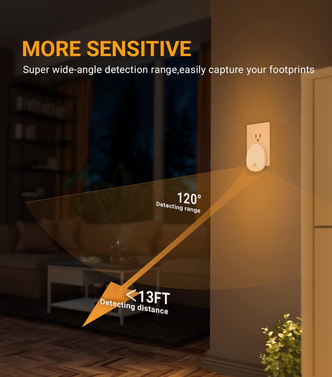 Lyridz Motion Sensor Night Light Plug in, 120LM Ultra Bright LED NightLights, Dimmable Smart Night Lights Plug Into Wall for Bathroom, Bedroom, Stairs, Hallway, Garage, Toilet (4 Pack)