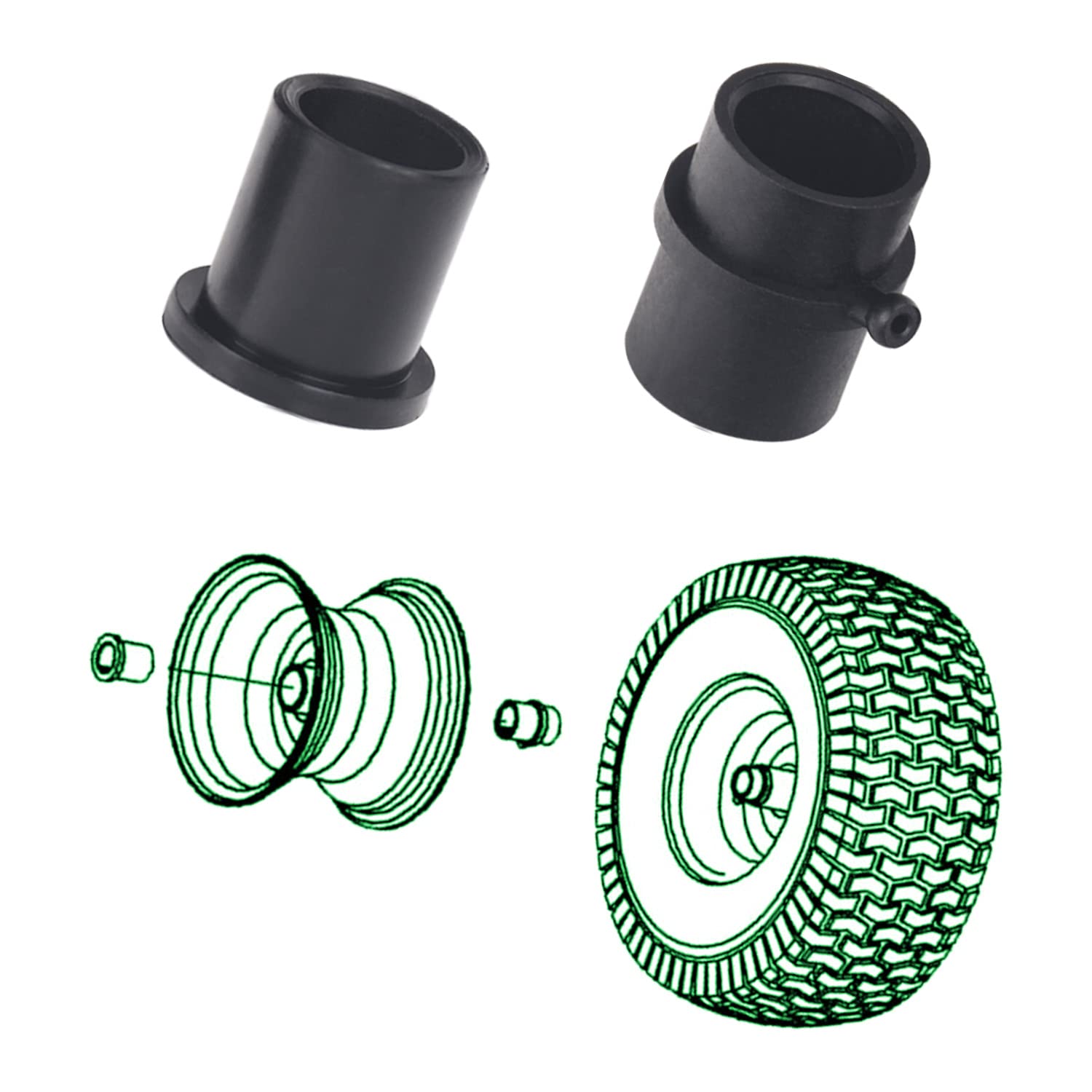 741-0990B 714-0162 741-0990 741-0516B Vorderradlagerbuchsen-Kit für Troy-Bilt MTD C-ub Cadet LT1042 LT1045 LT1046 LT1050 Rasenmäher – ersetzt 741-0516, 7 41-09 cm. 90A 741-0990B 736-04228A