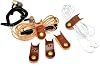 CAILLU Cord Organizer Headset Headphone Earphone Wrap Winder,Power Cord Manager,Cable Ties,Cable Winder with Genuine Leather Handmade Cord Taco 5-Pack