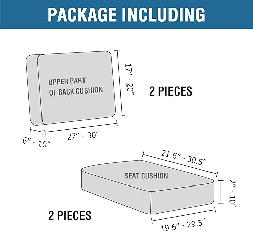 Miniatura 10 de H.VERSAILTEX Fundas de sofá de varias piezas de tendencia 2023, fundas elásticas para sofá para asientos y respaldos (2 fundas de asiento más 2