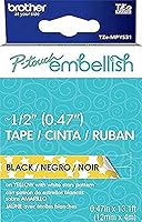 Vista 80 de Brother P-touch Embellish Cinta de impresión negra sobre encaje plateado con patrón TZEMPSL31 – ~1.3 cm de ancho x 4 m de largo para usar