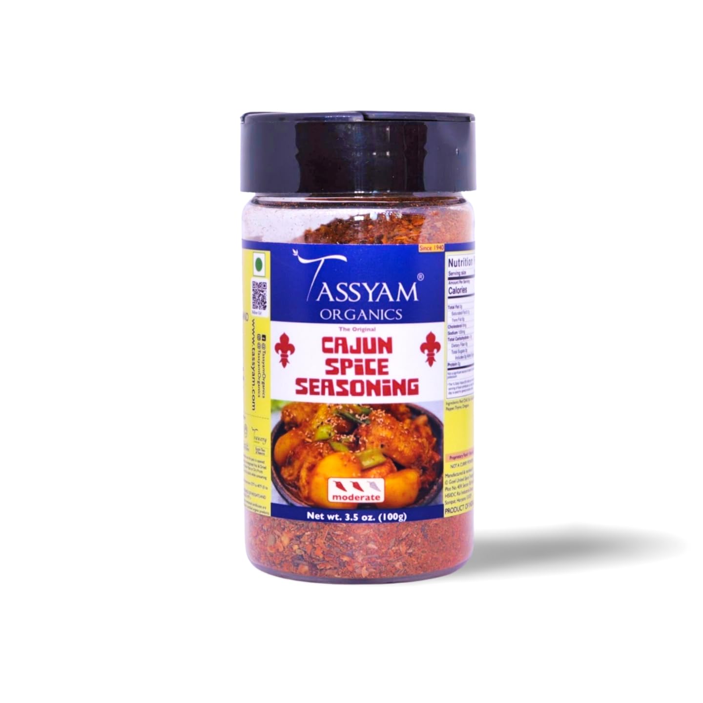 Tassyam Cajun Spice Seasoning 100g | Dispenser Bottle, All Natural, Moderate Spicy, Flavour Burst (B084QF9P94) Amazon Price History, Amazon Price Tracker