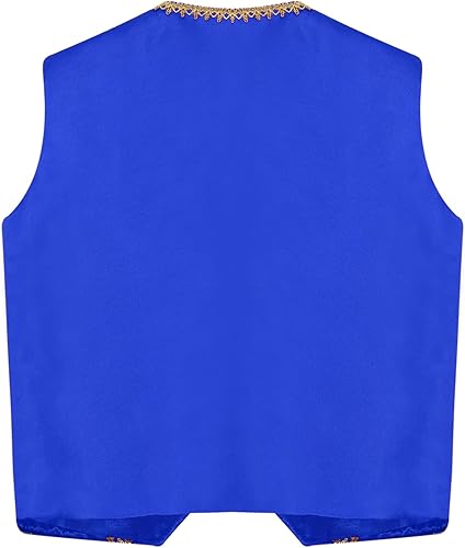 Miniatura 4 de Boys Medieval Steampunk Vest Arabian Prince Pretend Dressy Waistcoat for Fancy Party Halloween