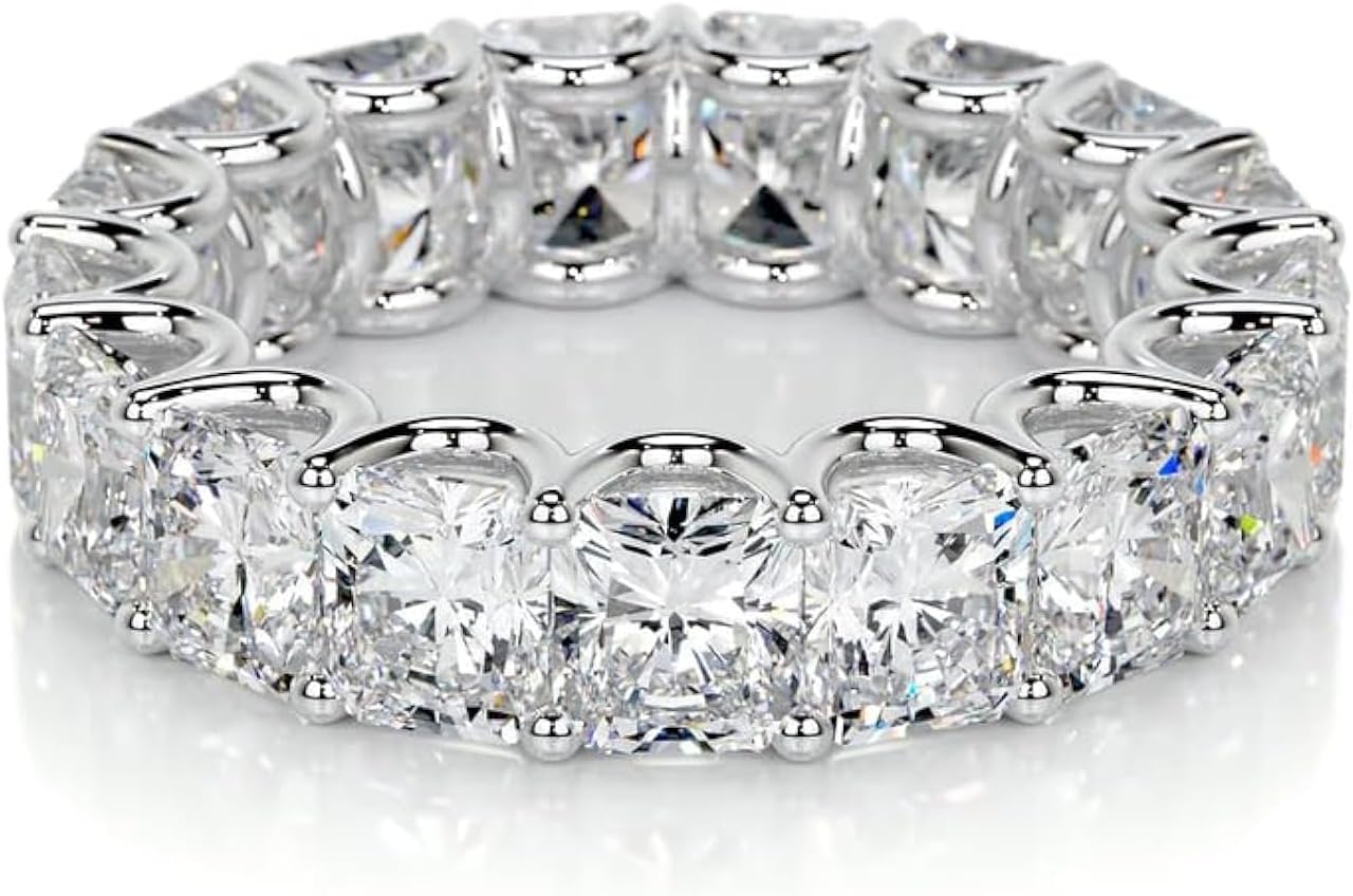 Molioaki 2 carats Princess Cut Wedding bands for women Moissanite Engagement bands 925 Sterling Silver womens wedding rings