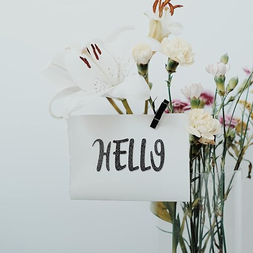 Miniatura 4 de Calcomanías de letras del alfabeto con purpurina, 360 piezas, 10 hojas autoadhesivas de letras negras, 2 pulgadas