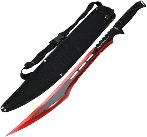 Miniatura 3 de Defender Espada de hoja de 2 tonos de acero inoxidable verde de 27 pulgadas con funda