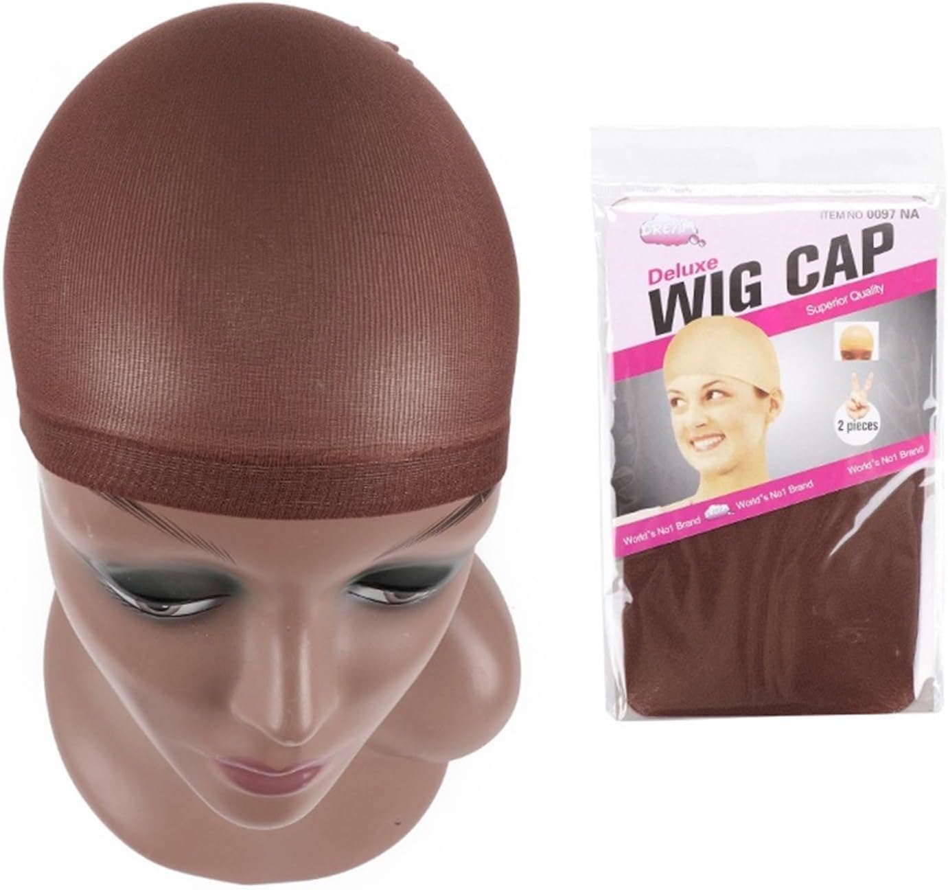 Wig Cap Top Stocking Wig Cap Hair Net For Weave 10pcs Nets Black Brown Stretch Mesh For Making Wigs Size(Red Coffee)