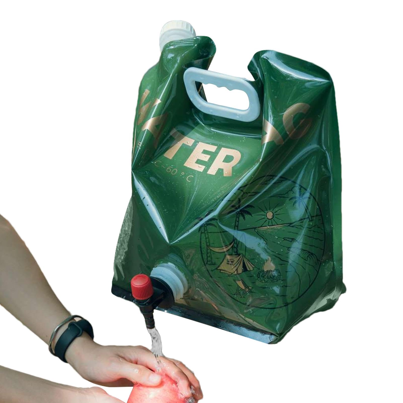 Ghjkldha Lightweight Water Storage Solution | Leak-proof Camping Water Bag | Portable Water Storage Bag | Waters Container Camping Waters Jug With Spigot Expandable Sack for Outdoor Activities