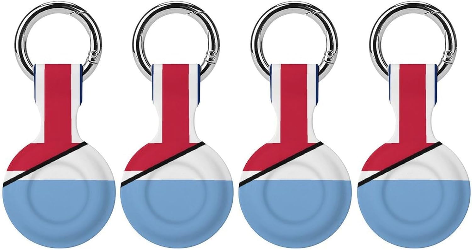 Argentina and United Kingdom Flag Funny Cover Compatible with AirTag Case Protector GPS Tracker Holder with Keychain
