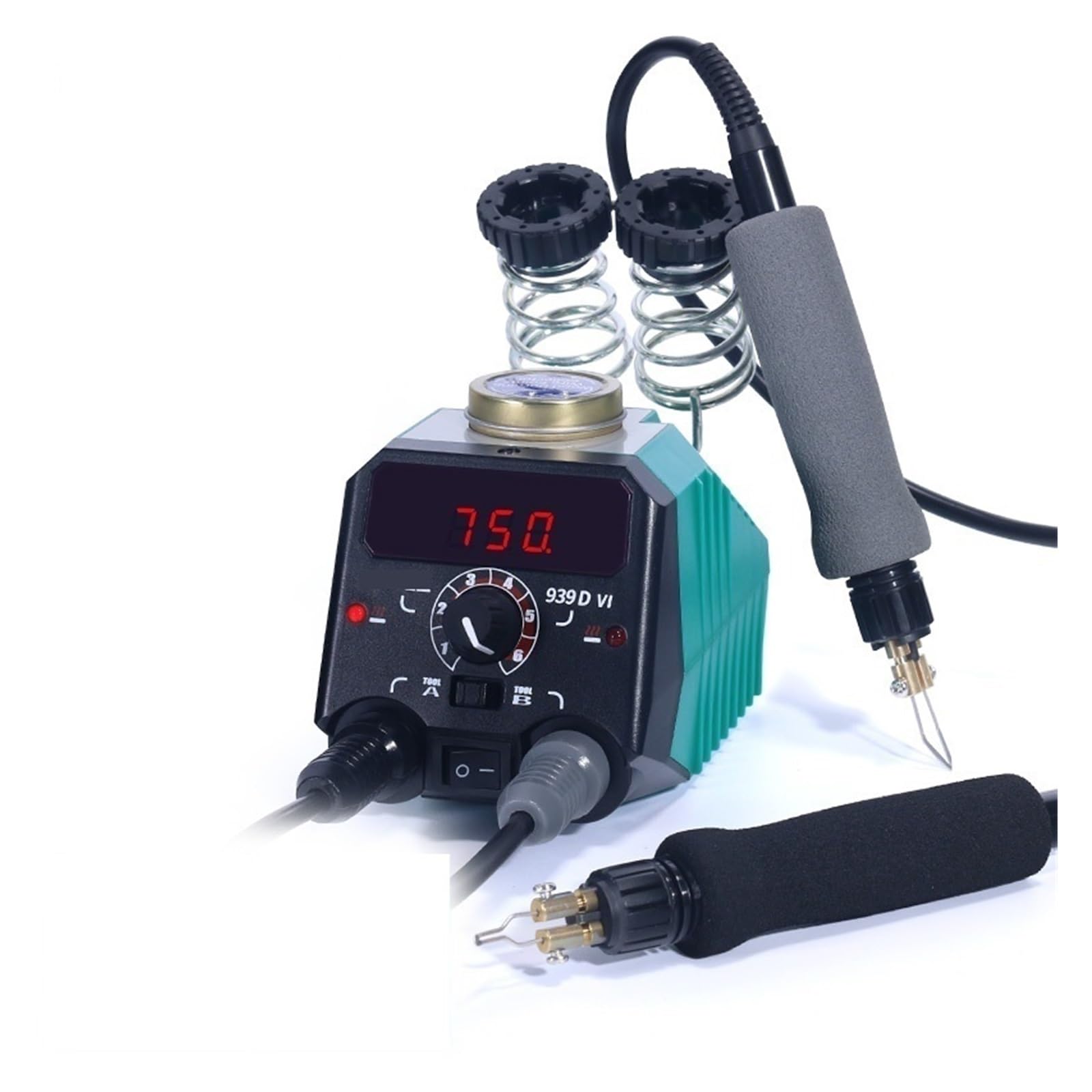 Lötstation, Professionelle Dual-Eisen-Lötstation, digitales 250–750 °C-Set for Heimwerker und Reparatur