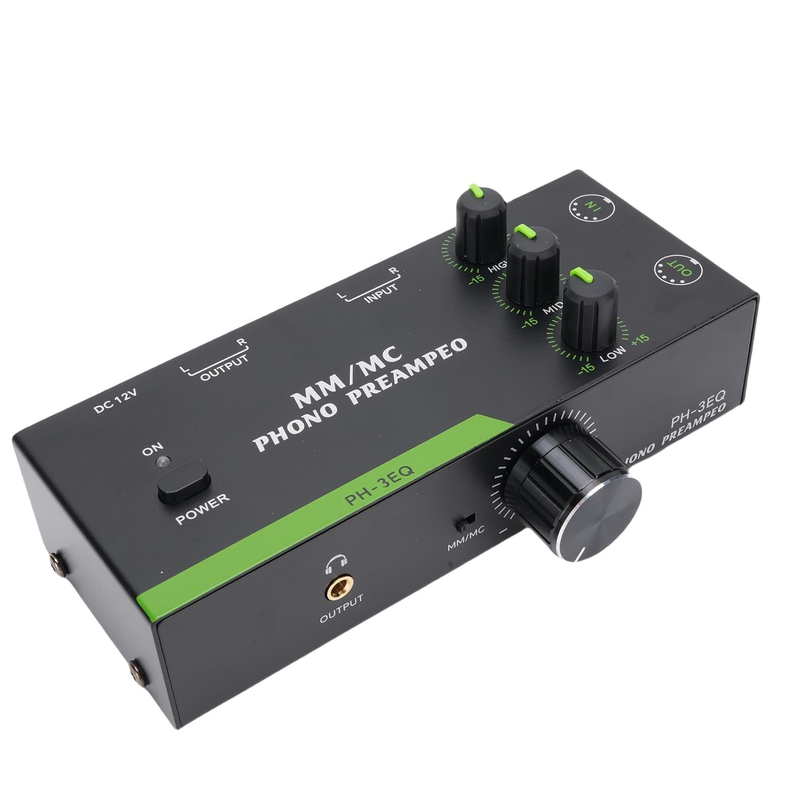 JTLB MM MC Phono Preamp, Ajuste de 3 Bandas Amplificador Giratorio de Entrada XLR Salida de Entrada XLR, Preamplificador de Reproducción de Disco de (EU Enchufe 100‑240V)
