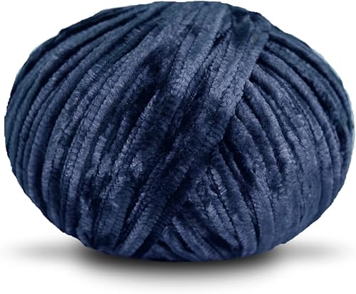 Miniatura 2 de Circulo - Hilo Amigurumi Pelucia, hilo especial de felpilla de terciopelo para amigurumi y manta, 144 yardas, peinado (2856 - azul marino)