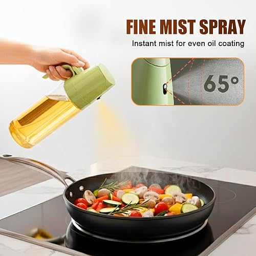 Miniatura 4 de AIIONP Pulverizador y dispensador de aceite de vidrio 2 en 1, botella dispensadora de aceite de oliva prémium 2026 para cocina, botella de spray de