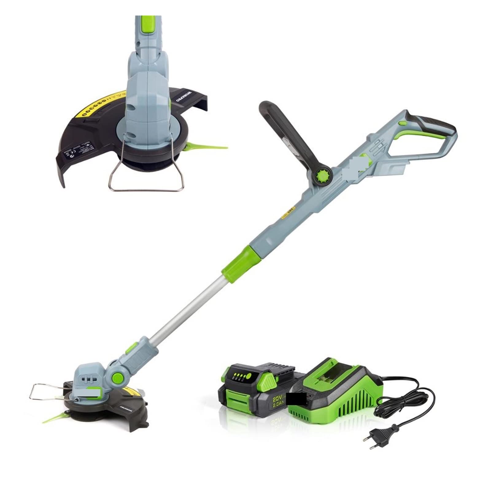 Cortasetos Cortador de poda de jardín Tools20V Cortacésped eléctrico Cortacésped inalámbrico Cuerda de liberación automática con 20 cuchillas de repuesto La velocidad garantiza resultados de corte ópt