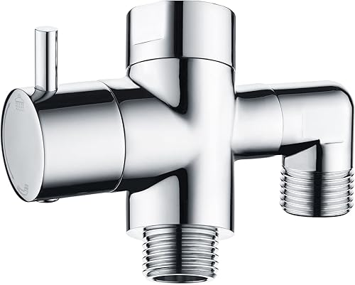 BRIGHT SHOWERS Válvula desviadora de brazo de ducha de latón para cabezal de ducha manual y cabezal rociador fijo, válvula desviadora de cabezal de