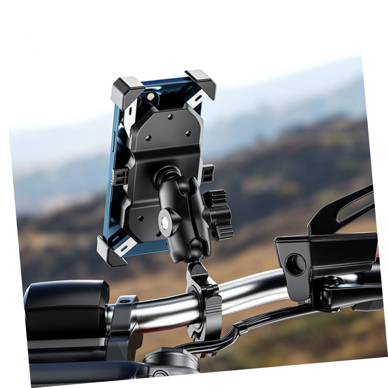 Soporte para Teléfono Móvil de Motocicleta Base de Montaje de Bola de Aleación de Aluminio Adaptador de Manillar Compatible Bicicletas y Motocicletas Duradero y Resistente