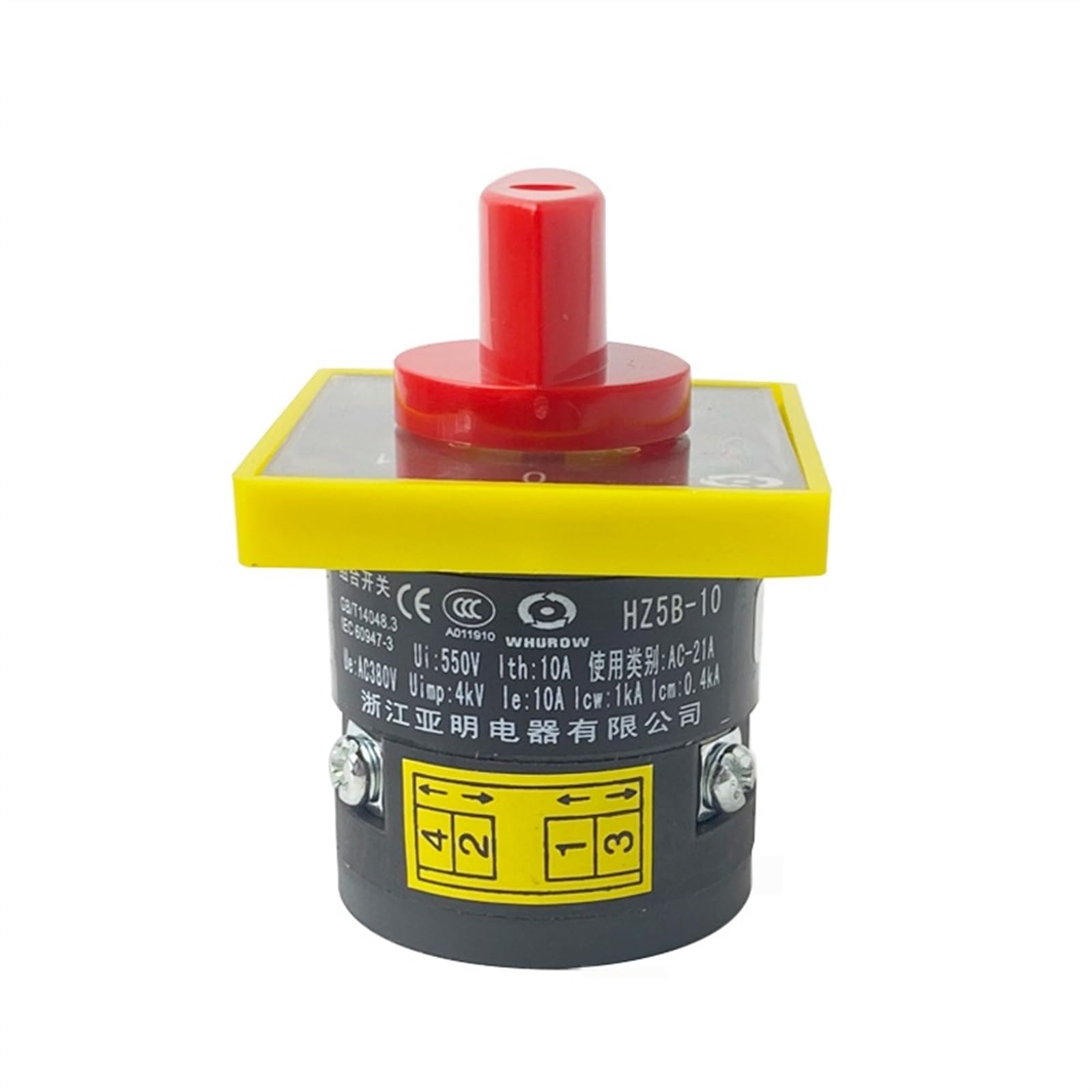 Commutatore a camma HZ5B-10C001/1 ON-OFF 2 posizioni 10A 3kw Commutatore monofase rotativo universale Interruttori