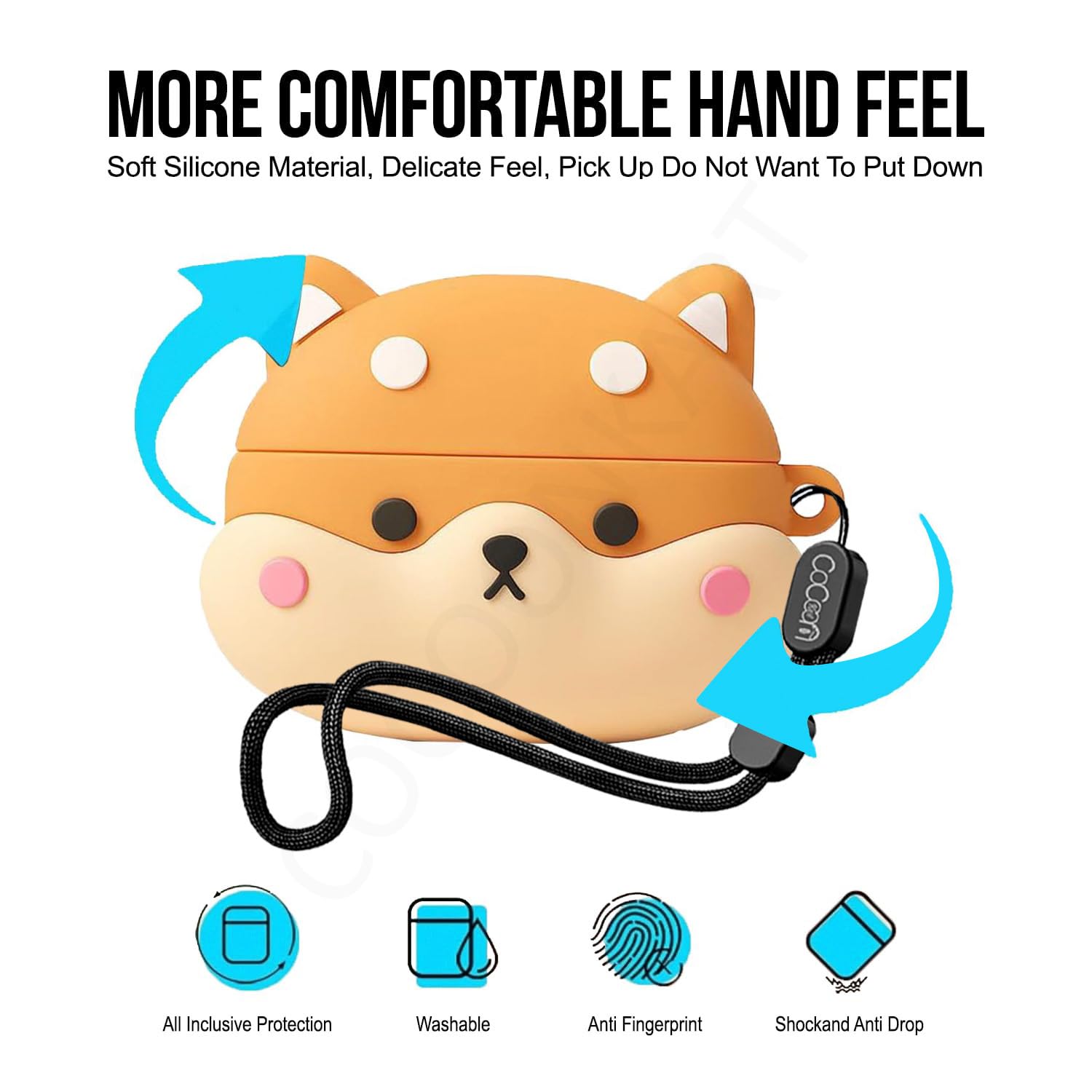 Soft Silicone Case Cover Compatible for OnePlus Buds 4 (Shiba, Lanyard) — Amazon image 5