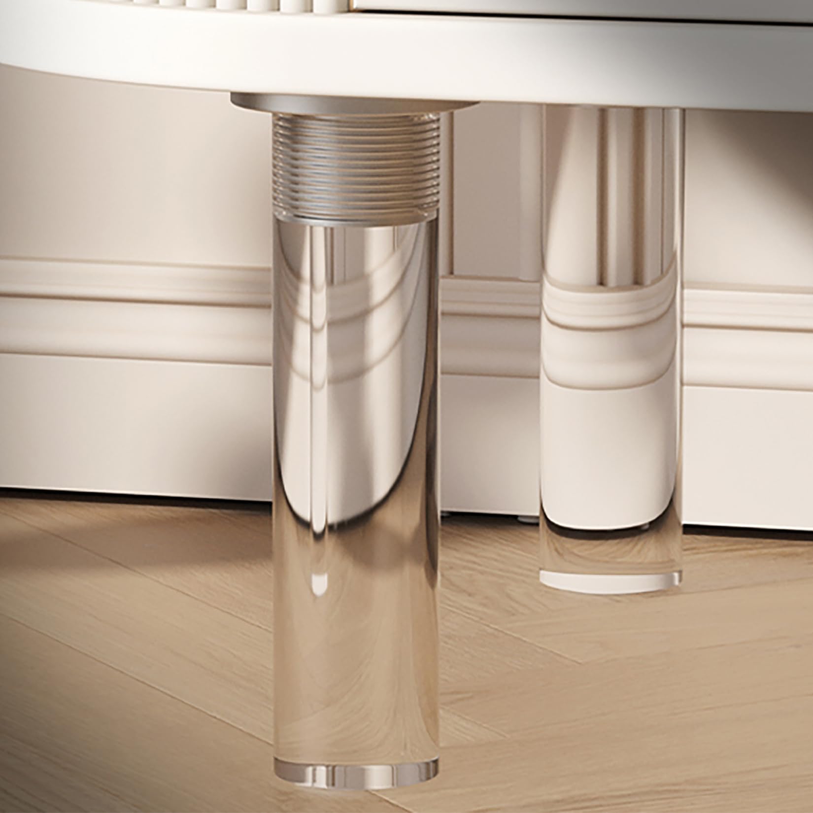 4Stk Acryl Möbelfüße,Transparent Glas Sofabeine Verstellbare Schrankfüsse