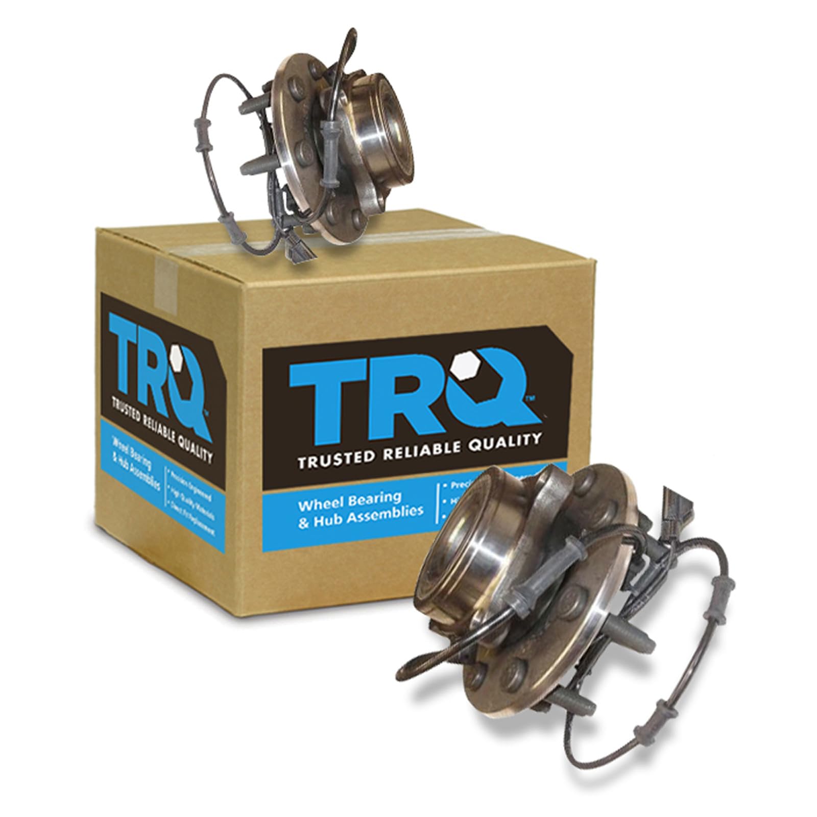 TRQ Front Left and Right Wheel Bearing and Hub Assembly Set 2 Piece