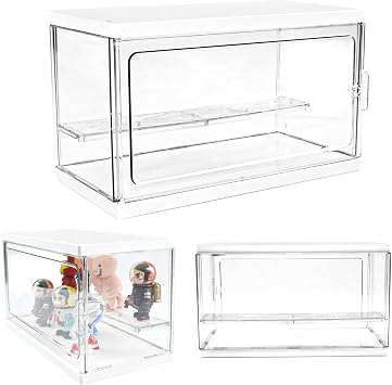 Display Case, Lego Minifigure Display Case, Transparent Acrylic Display Case with Door, Clear Home Decor Organizer Storage Box, Dustproof Organizer Box for Goods Action Figures Toys 1 Pack