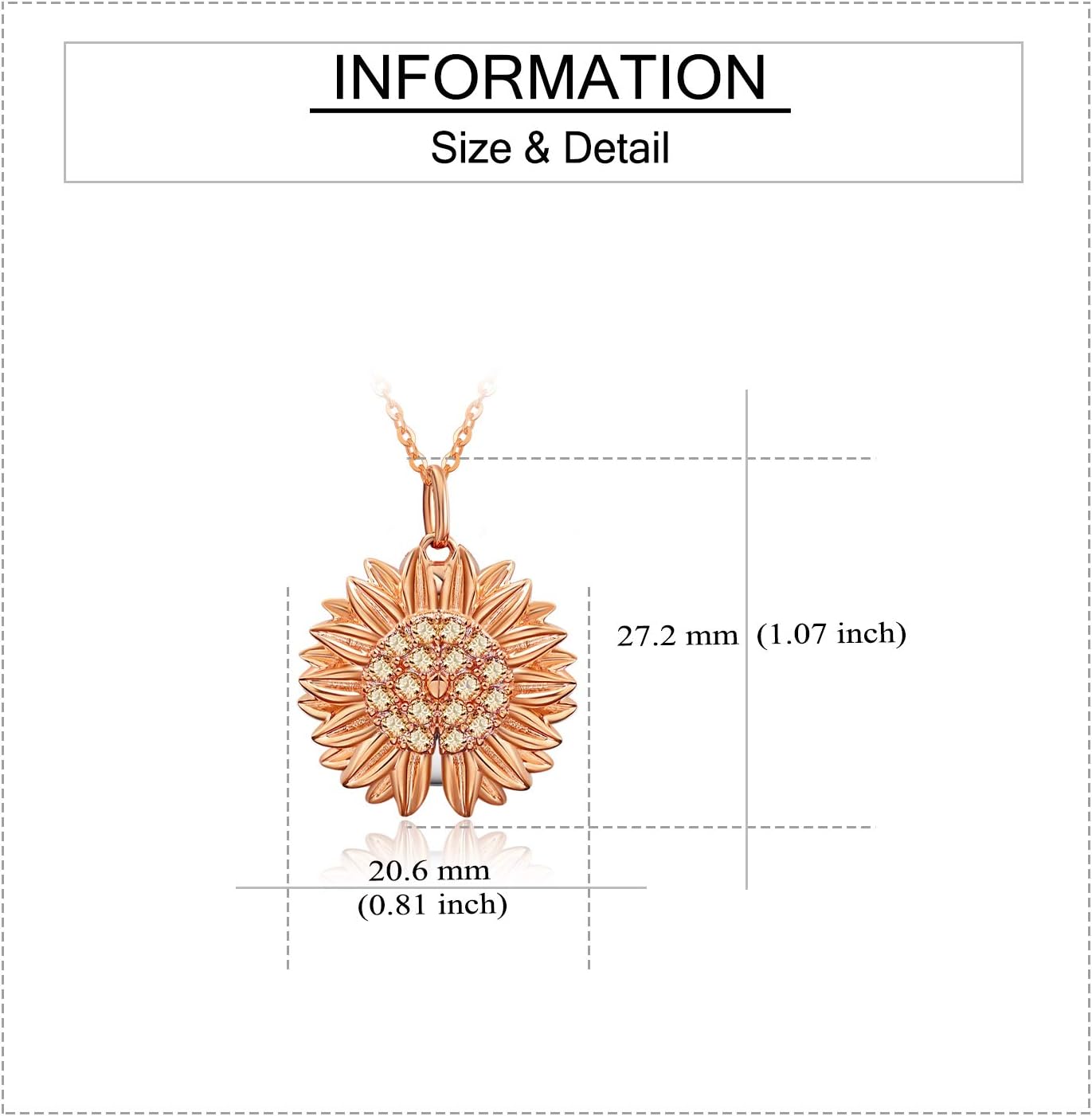 You are My Sunshine Necklace Sterling Silver Sunflower Locket Necklace for Women Sunflower Jewelry Gifts for Daughter/Wife/Sister/Mom - Image 5