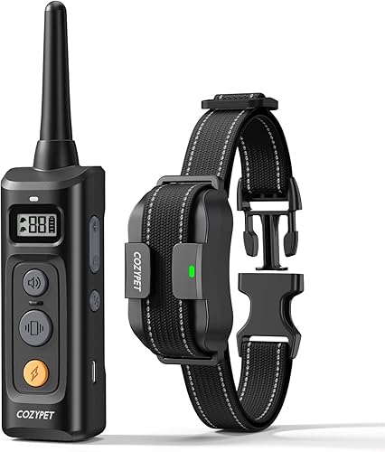 Collar de choque para perros con control remoto, collar de entrenamiento recargable para perros, collar de descarga eléctrica para perros de 60 a