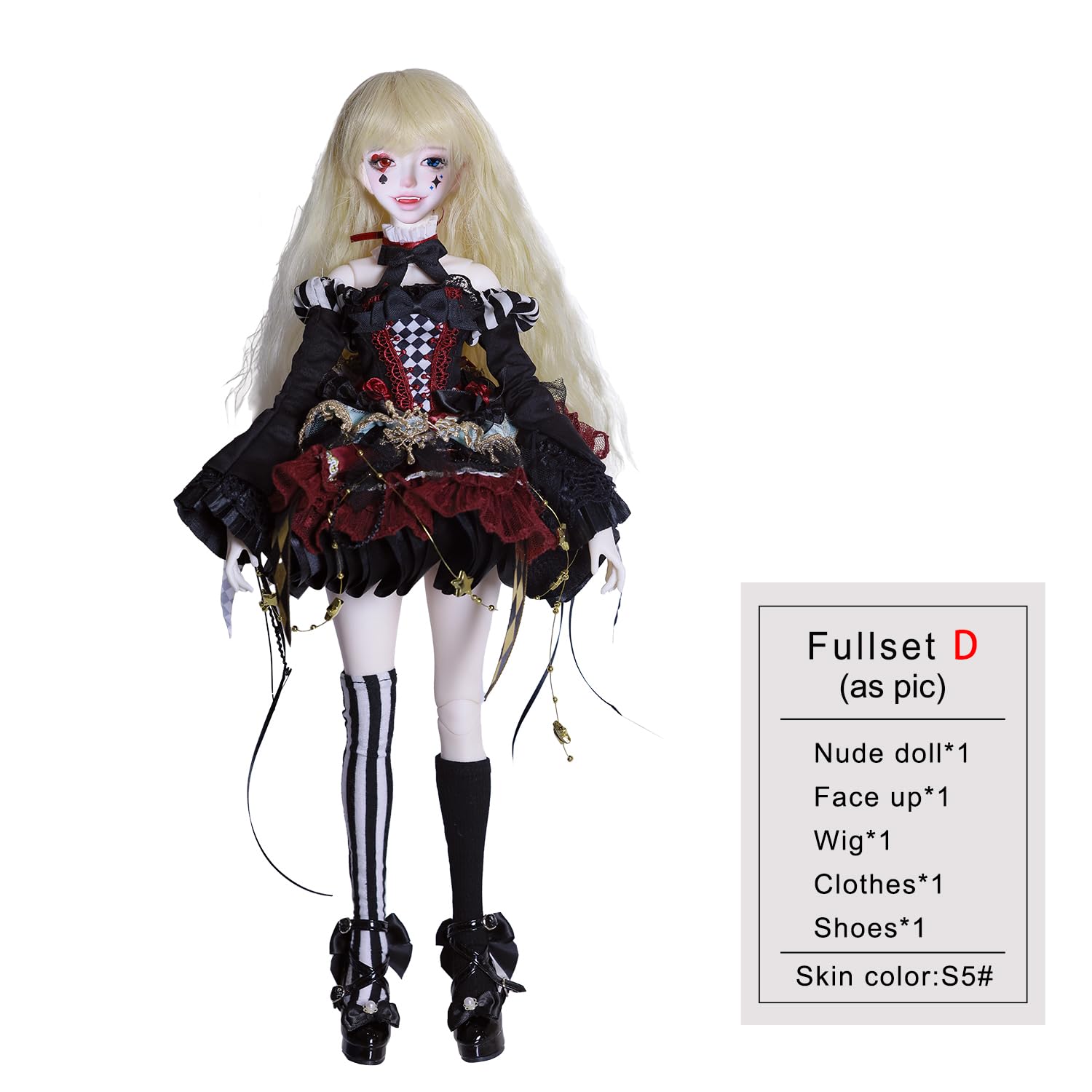 Oueneifs 1/4 Cassandra BJD Puppe Fullset Resin Spielzeug für 15+ Jahre alt (blondes Haar)