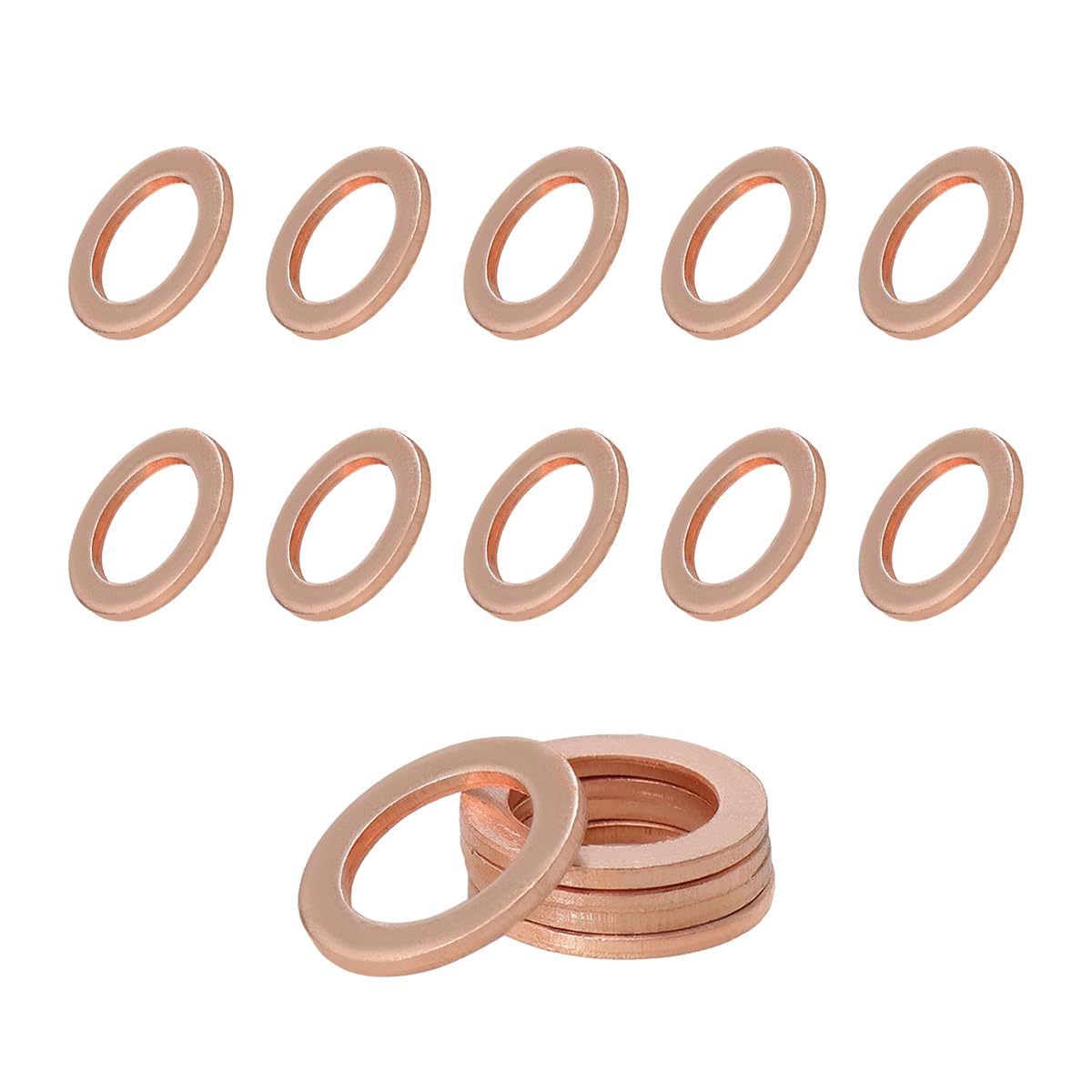 15 PCS Oil Drain Plug Gasket, 14mm Copper Oil Drain Plug Washer Gaskets Seals Replacement, Crush Washer Oil Drain Plug for OEM PN Part 007603-014106, Car Accessories